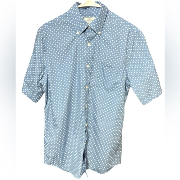 Croft & Barrow Shirt Mens Blue & White Floral Short Sleeve Button Up Shirt Small - Picture 14 of 15
